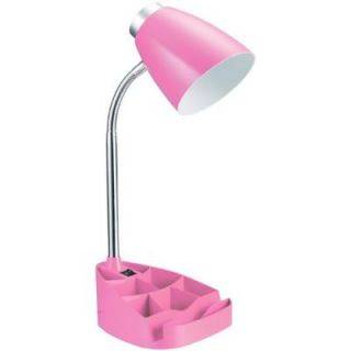 Limelights 4.5 in. Pink Gooseneck Organizer Desk Lamp with iPad Stand or Book Holder LD1002 PNK