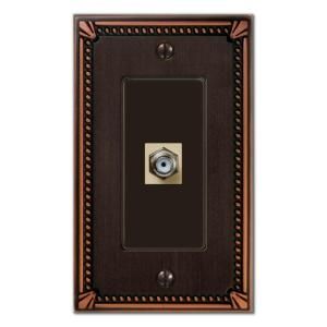 Creative Accents Imperial 1 Video Wall Plate   Antique Bronze 3017AZVC