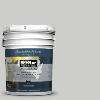 BEHR Premium Plus Ultra 5 gal. #PPL 64 Pewter Vase Satin Enamel Interior Paint 775005