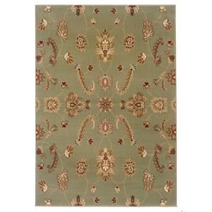 LR Resources Timeless Traditional Design in Green 7 ft. 9 in. x 9 ft. 9 in. Indoor Area Rug LR80715 GR810