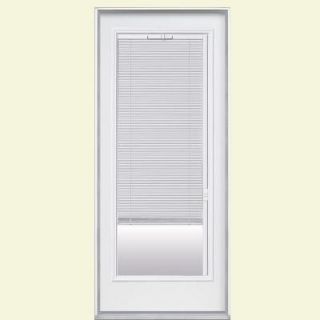 Masonite Premium Full Lite Mini Blind Primed Steel Entry Door with Brickmold 31285