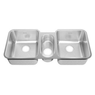 American Standard Prevoir Undermount Brushed Stainless Steel 41x18.75x9 in. 0 Hole Triple Bowl Kitchen Sink 16TB.411900.073