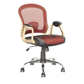 Corliving Lof 258 o Executive Office Chair In Black Leatherette And Red Mesh