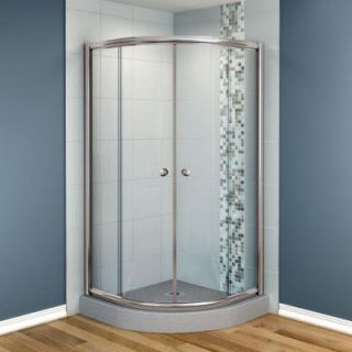 MAAX Talen 40 in. x 40 in. x 70 in. Neo Round Frameless Corner Shower Door Clear Glass in Nickel Finish 137594 900 105 000