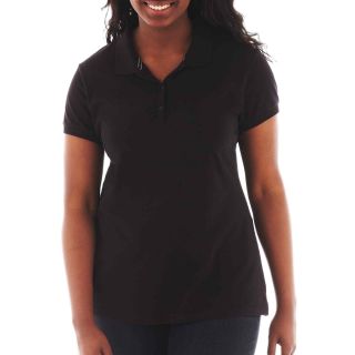 ARIZONA Short Sleeve Polo Shirt   Plus, Black