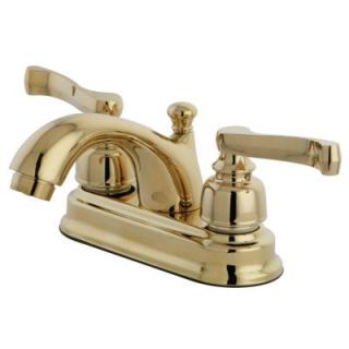 Kingston Brass Royale Classic 4 in. Centerset 2 Handle Mid Arc Bathroom Faucet in Polished Brass HKB5602FL