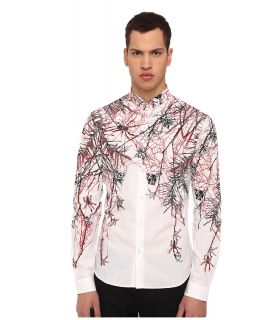 McQ Microgarden Classic Fitted Button Up Mens Long Sleeve Button Up (White)