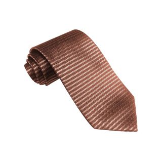 Haggar Horizontal Striped Tie, Orange, Mens