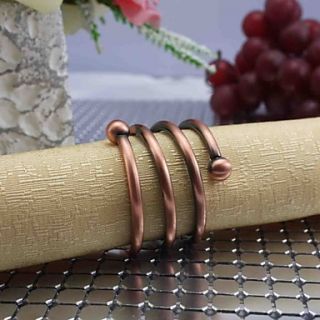 Set of 6 Pieces Red Bronze Iron Coil Holders Napkin Rings