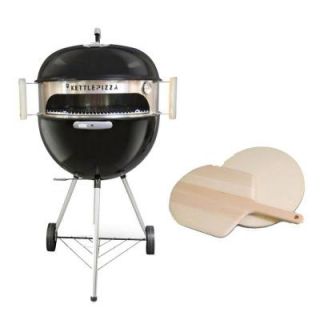 Kettle Pizza Deluxe Pizza Oven Kit with Wood Peel for Kettle Grills KPD22