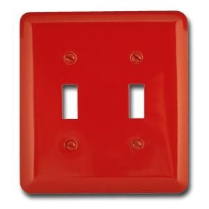 Amerelle Steel 2 Toggle Wall Plate   Red 935TTR