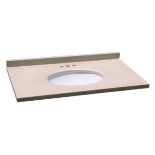 Design House 37 in. W x 19 in. D Solid Surface Vanity Top in Aurora with White Bowl 553180