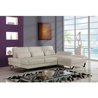 White Bonded Leather Sectional