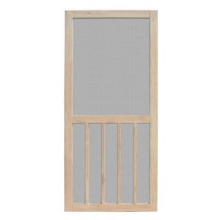 Unique Home Designs Aspen 36 in. x 80 in. Unfinished Pine Outswing Wood Hinged Screen Door ISHW300036NAT