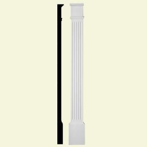 Fypon 1 1/4 in. x 5 1/4 in. x 90 in. Primed Polyurethane Fluted Economy Pilaster with Moulded Plinth PIL5X90E