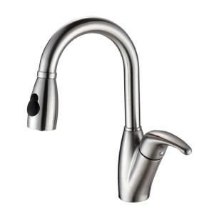 KRAUS Single Handle Pull Out Sprayer Kitchen Faucet in Stainless Steel KPF 2121