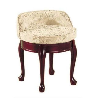 Home Decorators Collection Delmar Ivory Damask Low Back Swivel Vanity Stool 5544400420