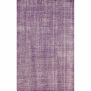 Nuloom Hand knotted Wool Overdyed Solid Purple Rug (4 X 6)