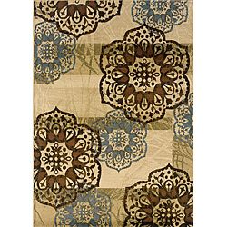 Beige/blue Transitional Area Rug (78 X 1010)