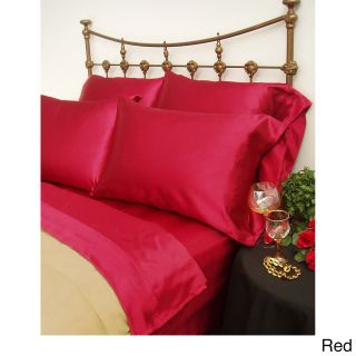 Scent Sation Charmeuse Ii Satin Twin size Sheet Set Red Size Twin