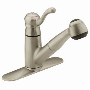 Moen 7575SL Colonnade SingleHandle Kitchen Faucet, with PullOut Spray Spout Stainless Steel