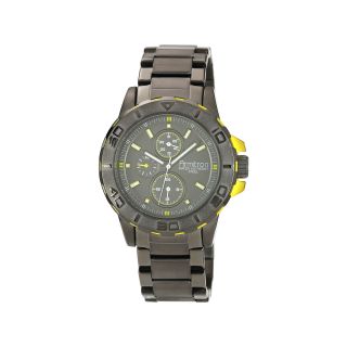 Armitron Mens Gunmetal & Yellow Multifunction Watch
