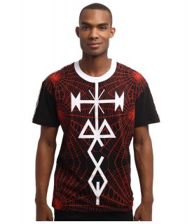McQ Tattoo Spider Dropped Shoulder Tee Mens Clothing (Black)