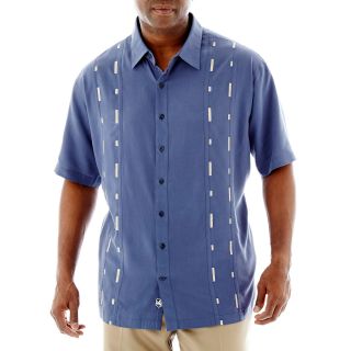 Nat Nast Short Sleeve Morse Sewed Silk Tencel Shirt Big and Tall, Ultrmarine,