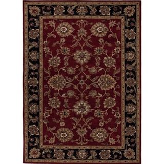 Hand tufted Traditional Red Wool Oriental Oval Rug (8 X 10)