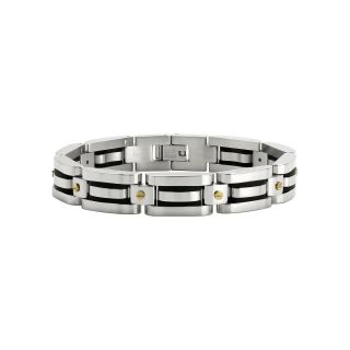 Mens Stainless Steel & Gold Tone IP Link Bracelet, Two Tone