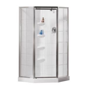 MAAX Lila French 38 in. x 38 in. x 75 in. Shower Stall in White 100589 000 003 101