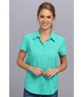 White Sierra Gobi Desert Short Sleeve Shirt Womens Short Sleeve Button Up (Blue)