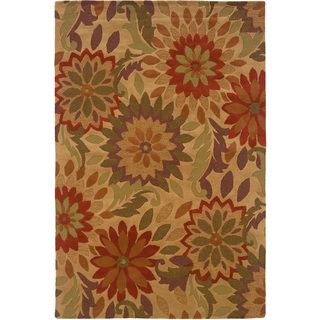 Lnr Home Dazzle Rustic Natural Rectangle Floral Area Rug (5 X 79)