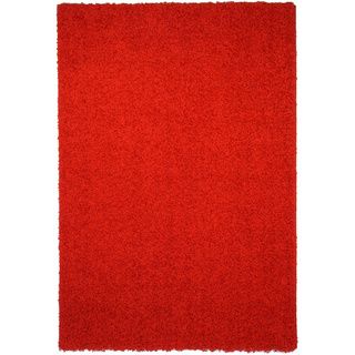 Shag Solid Red Area Rug (5 X 7)