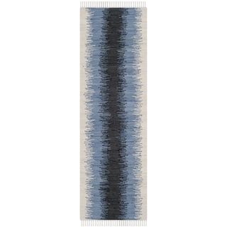 Safavieh Hand woven Montauk Grey/ Black Cotton Rug (23 X 6)