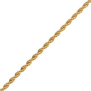 Mens Gold Tone Stainless Steel Rope Chain, Yellow