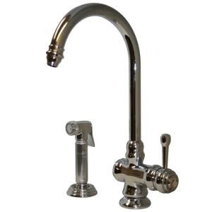 Whitehaus Single Handle Side Sprayer Kitchen Faucet in Polished Chrome WH17666 POCH
