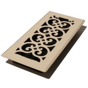 Decor Grates 4 in. x 10 in. Steel Floor Register in Ivory FS410 AL