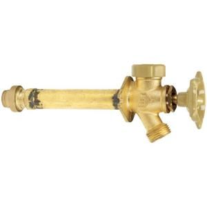 1/2 in. x 14 in. Brass Anti Siphon Frost Free Sillcock Valve with Push Fit Connections P140 8 12x14