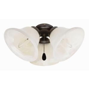 Design House 3 Light Oil Rubbed Bronze Ceiling Fan Light Kit with Alabaster Glass Shades 154187
