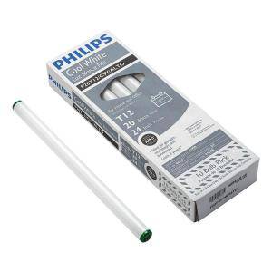 Philips 24 in. T12 20 Watt Cool White (4100K) Linear Fluorescent Light Bulb (10 Pack) 409458 