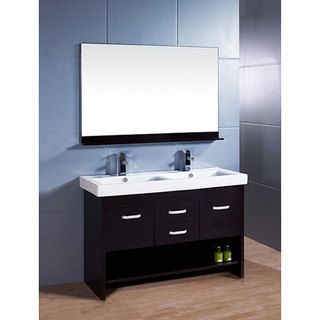 Design Element Design Element Citrius Espresso Double Sink Bathroom Vanity With Mirror Black Size Double Vanities