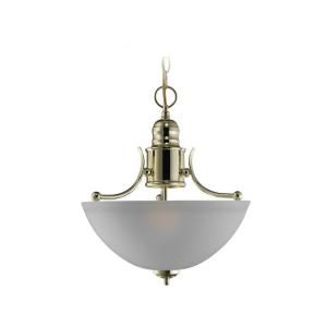 Sea Gull Lighting Linwood 2 Light Polished Brass Semi Flush Fixture 77225 02