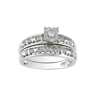 Diamond Accent Bridal Ring Set Sterling Silver, White, Womens