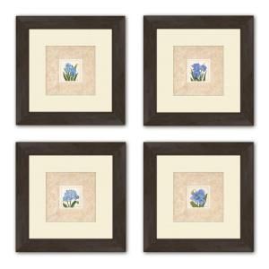 PTM Images 13.5 in. x 13.5 in. Blue Set Matted Framed Wall Art (Set of 4) 1 10245