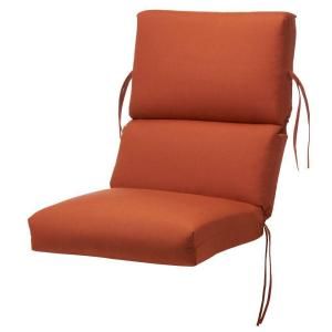 Home Decorators Collection Rust Sunbrella Bull Nose High Back Outdoor Chair Cushion DISCONTINUED 1573320560