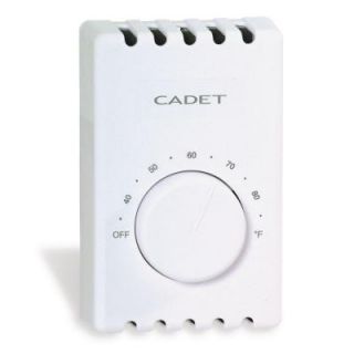 Cadet Double Pole 22 Amp 120/240 Volt Wall Mount Mechanical Non Programmable Thermostat White T410B W