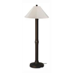 Patio Living Concepts Seaside 60 in. Outdoor Bronze Floor Lamp with Canvas Linen Shade 21627