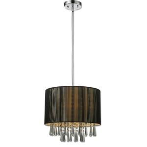 Nationale Collection 1 Light Hanging Chrome Lamp with Black String Shade 23080 P1