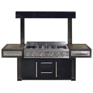 Charmglow Gourmet 95 in. Luxury Island with Dual Fuel Gas Grill in Black 810 8752 S